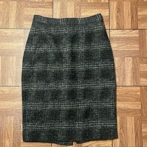 Banana Republic Sexy Wool Plaid Pencil Skirt 8